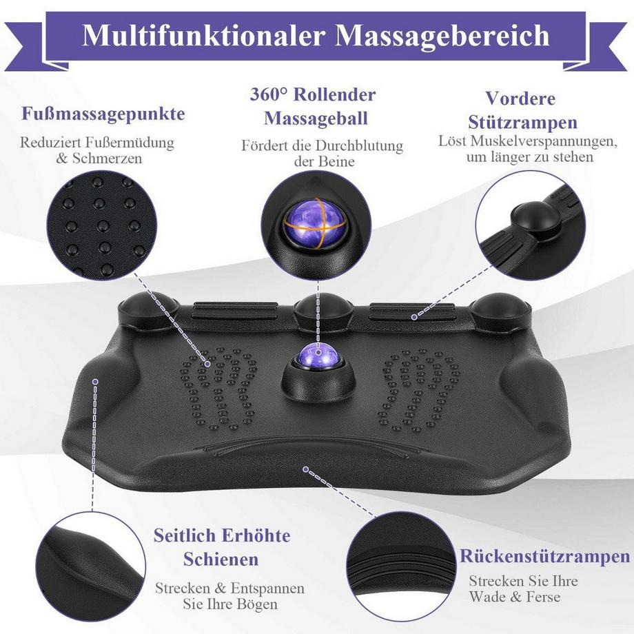 Northix  Anti-Ermüdungsmatte mit Massagepunkten & 360° Rollendem Massageball Stehmatte 