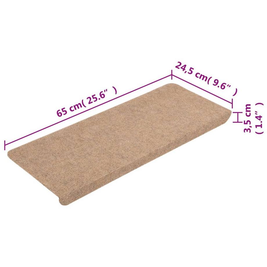 VidaXL Tapis d'escalier tissu  