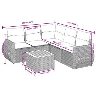 VidaXL Ensemble de canapés de jardin rotin synthétique  