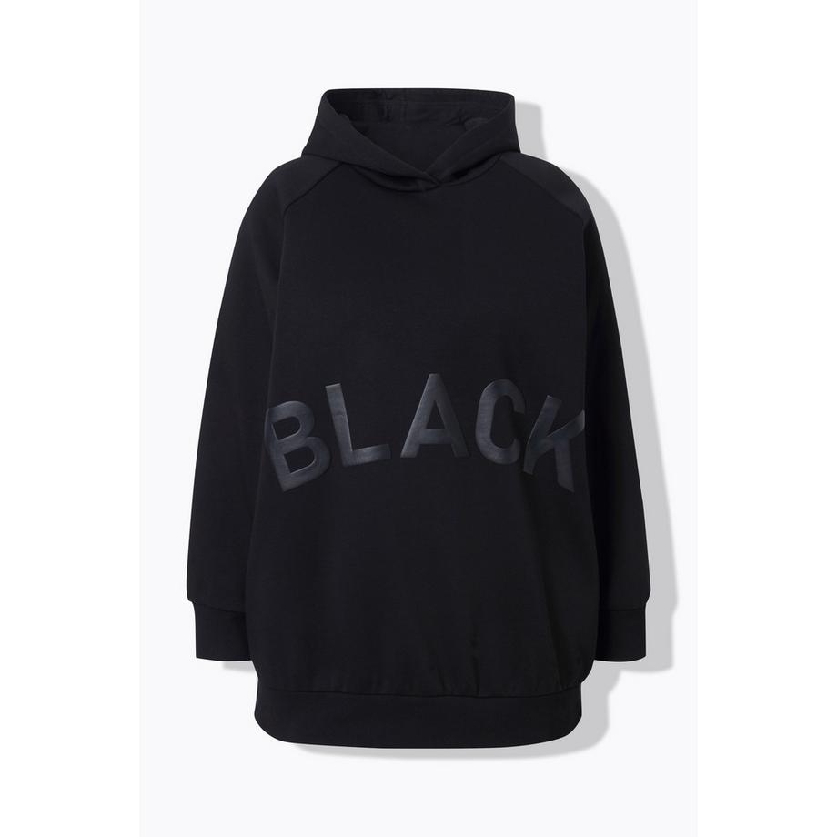 Ulla Popken Hoodie Black-Schriftzug oversized Kapuze  