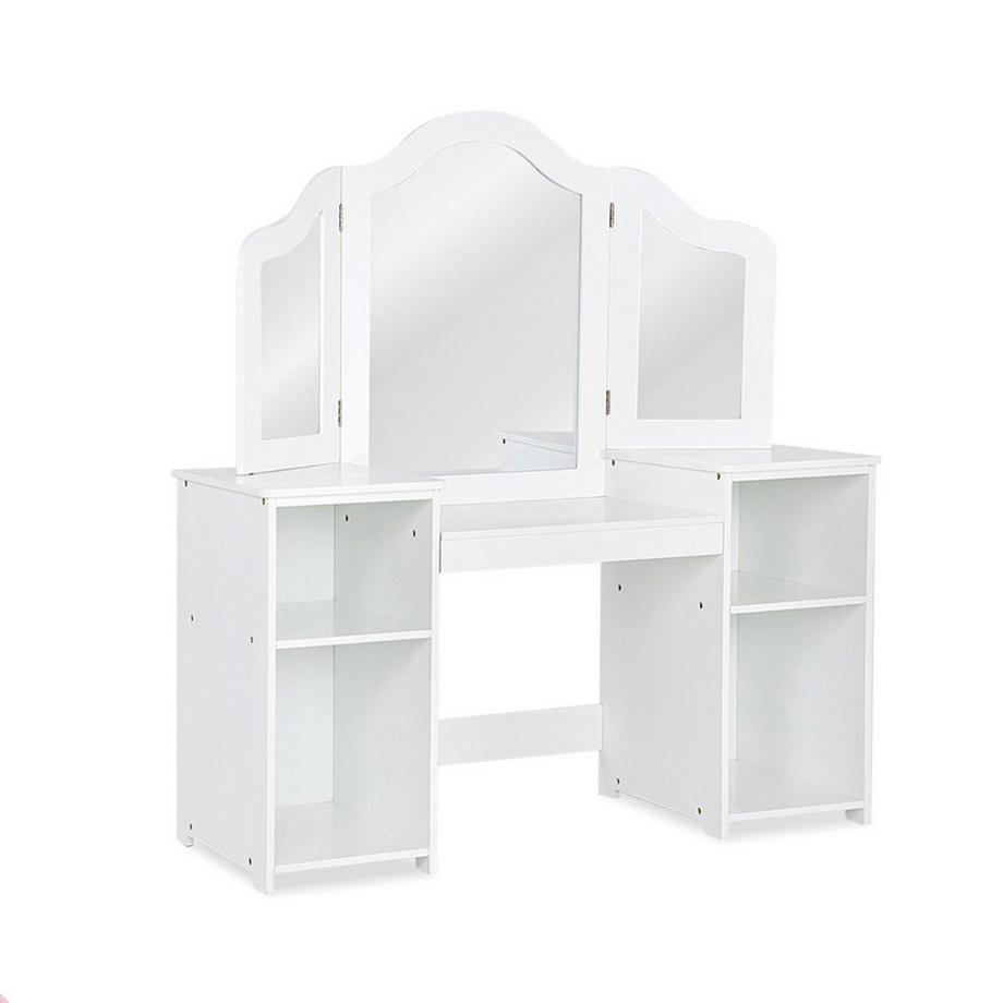 Northix  Coiffeuse bureau enfant 2 en 1 avec miroir 107 × 40 × 117 cm blanc 