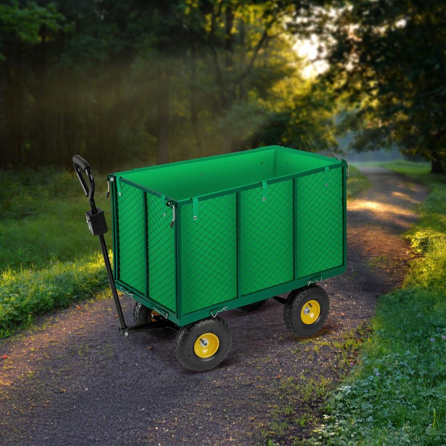 Tectake Carrello a mano  con pareti laterali pieghevoli  