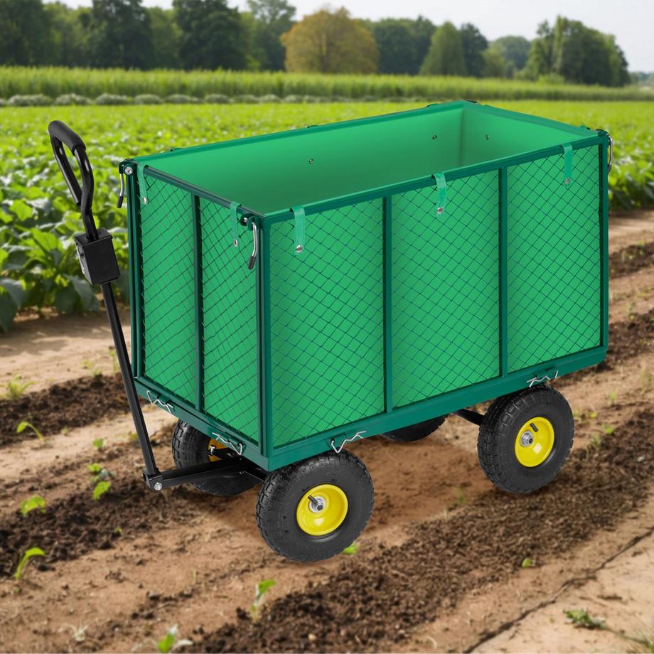 Tectake Carrello a mano  con pareti laterali pieghevoli  