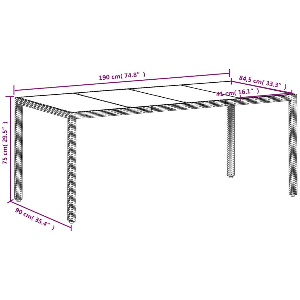 VidaXL Table de jardin rotin synthétique  