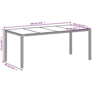 VidaXL Table de jardin rotin synthétique  