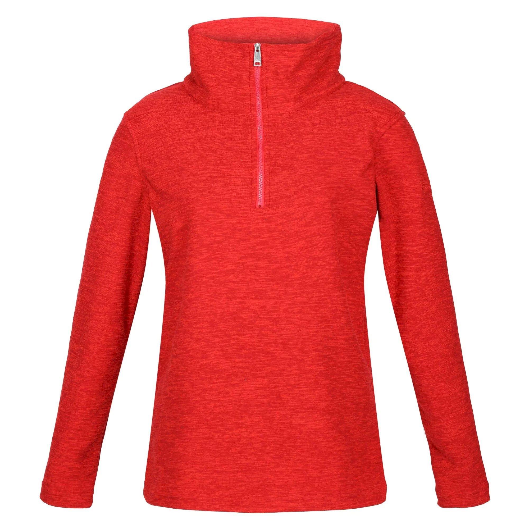 Image of Kizmitt Fleeceoberteil Mit Halbem Reißverschluss Damen Rot Bunt 42