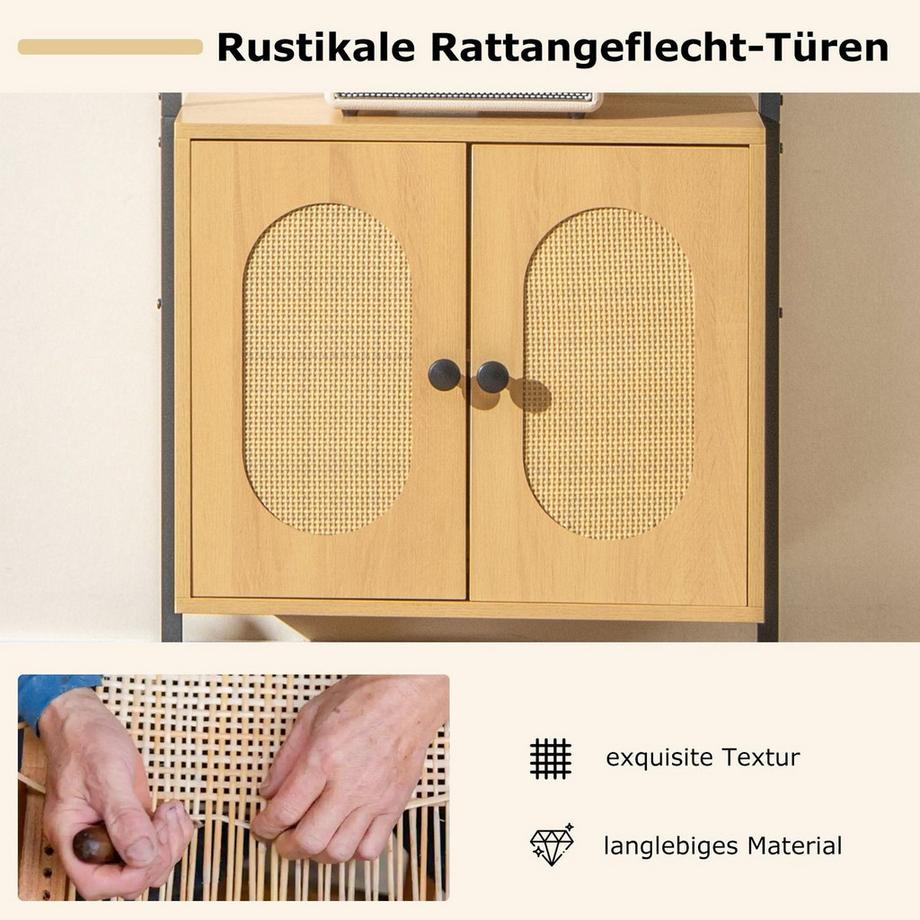 Northix Wandmontiertes 3-stöckiges Bücherregal  