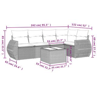 VidaXL Ensemble de canapés de jardin rotin synthétique  