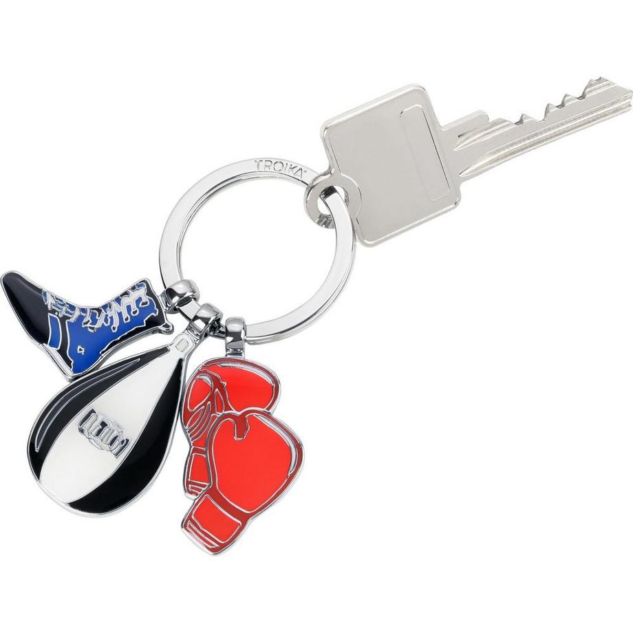 TROIKA Porte-clés boxing avec 3 pendentifs émaillés  