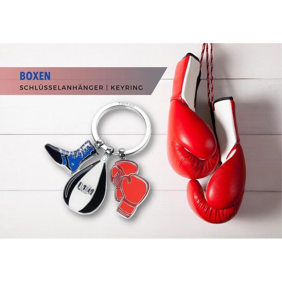 TROIKA Porte-clés boxing avec 3 pendentifs émaillés  