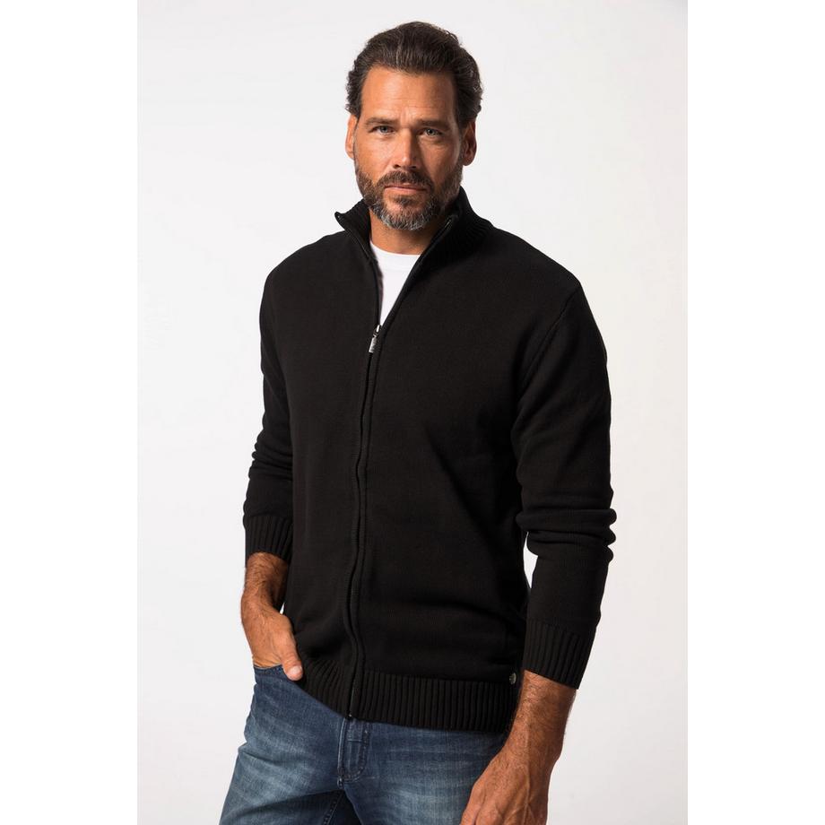 JP1880 Strickjacke Stehkragen Rippbündchen  