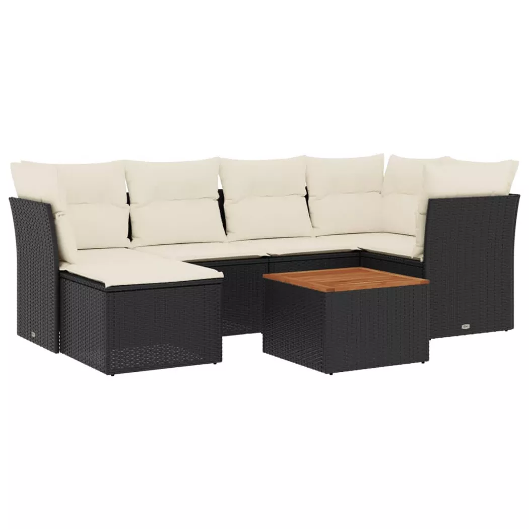 VidaXL - Garten sofagarnitur poly-rattan, One Size, Schwarz