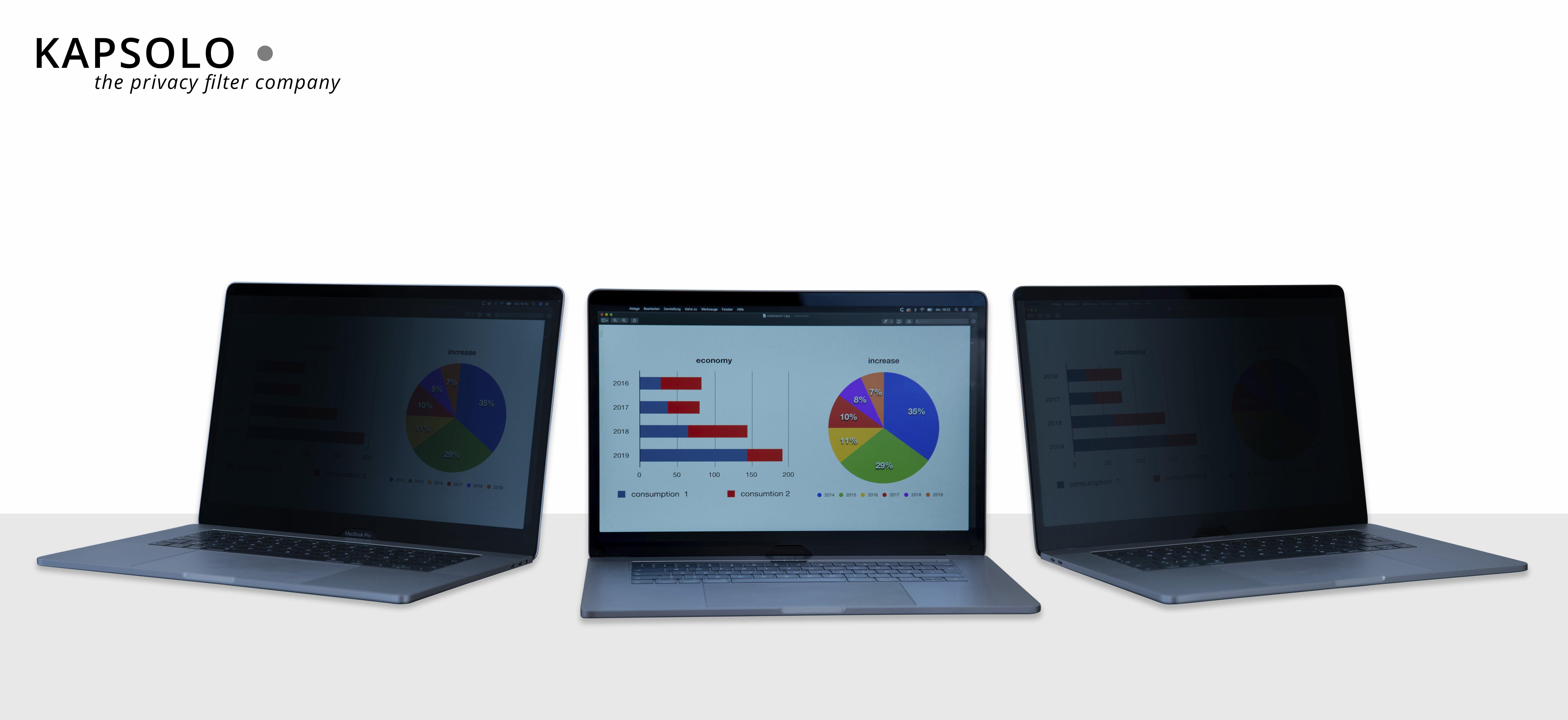 KAPSOLO  2-wege Blickschutzfilter für HP Elitebook 850 G3 (Touch) 