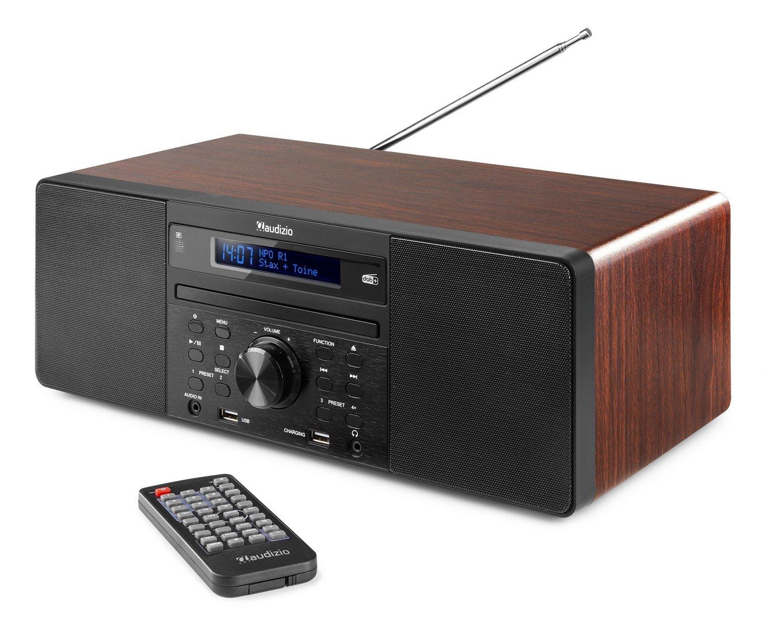 Audizio  Audizio Prato Heim-Audio-Midisystem 60 W Schwarz, Holz 