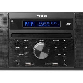 Audizio  Audizio Prato Heim-Audio-Midisystem 60 W Schwarz, Holz 