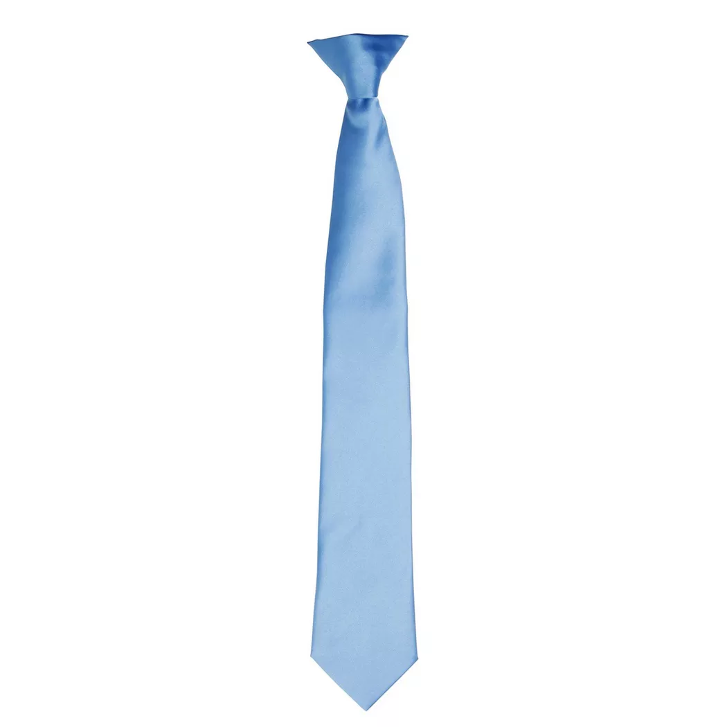 PREMIER - SatinKrawatte zum Anklipsen, für Herren, Blau, One Size