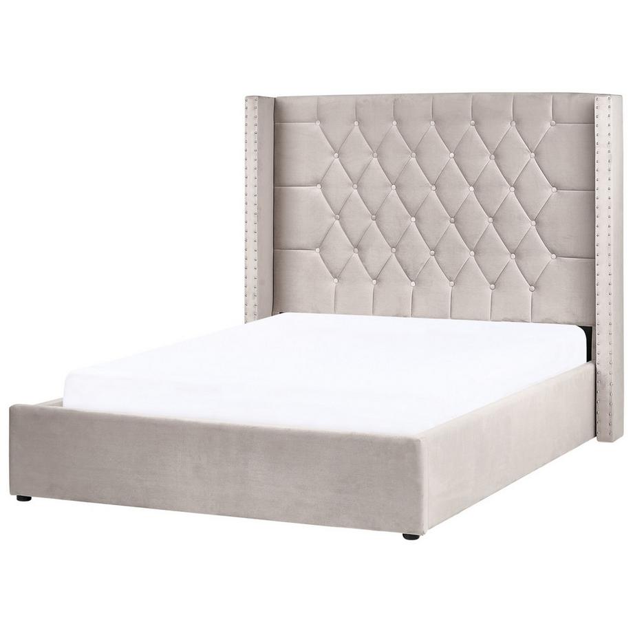 Beliani Lit ottoman en Velours Rétro LUBBON  