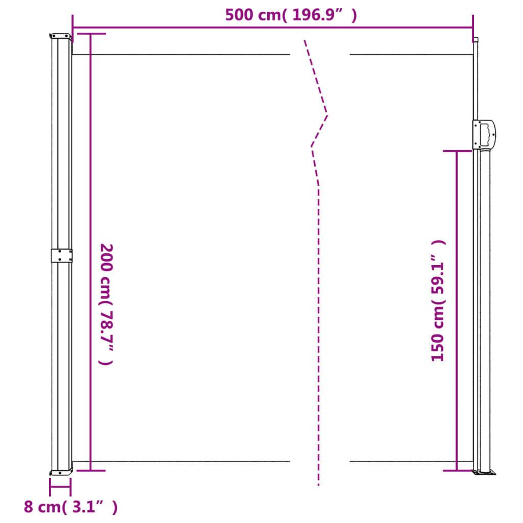 VidaXL Auvent latéral rétractable  