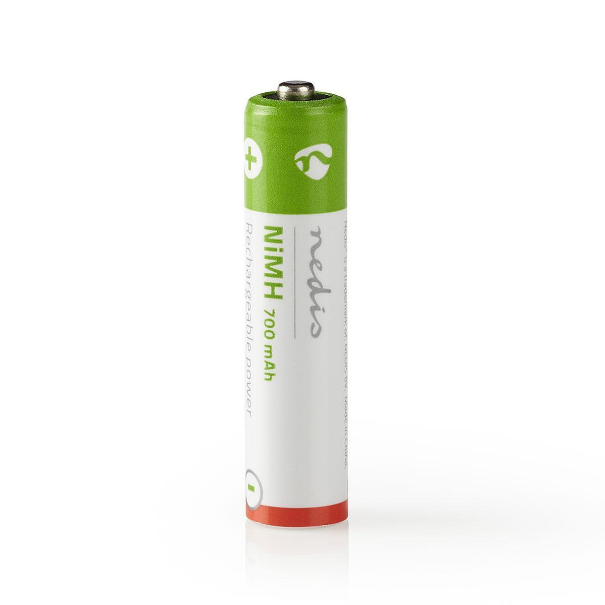 Image of Wiederaufladbare Ni-mh-batterien Aaa | 1,2 V Dc | 700 Mah | Vorgeladen | 4-blasts Unisex ONE SIZE