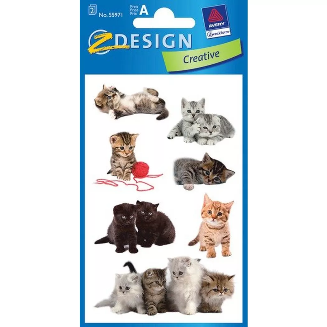 Z-DESIGN Sticker Creative 55971 Katzenkinder 21 Stück/3 Blatt
