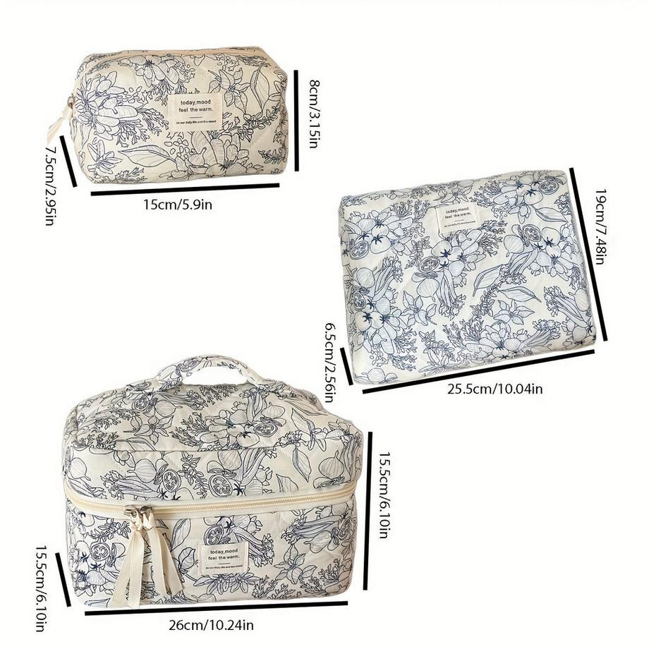 Only-bags.store  Früchte und Gemüse drucken Make-up-Taschen Portable Toilettenartikel Lagerung Tasche 