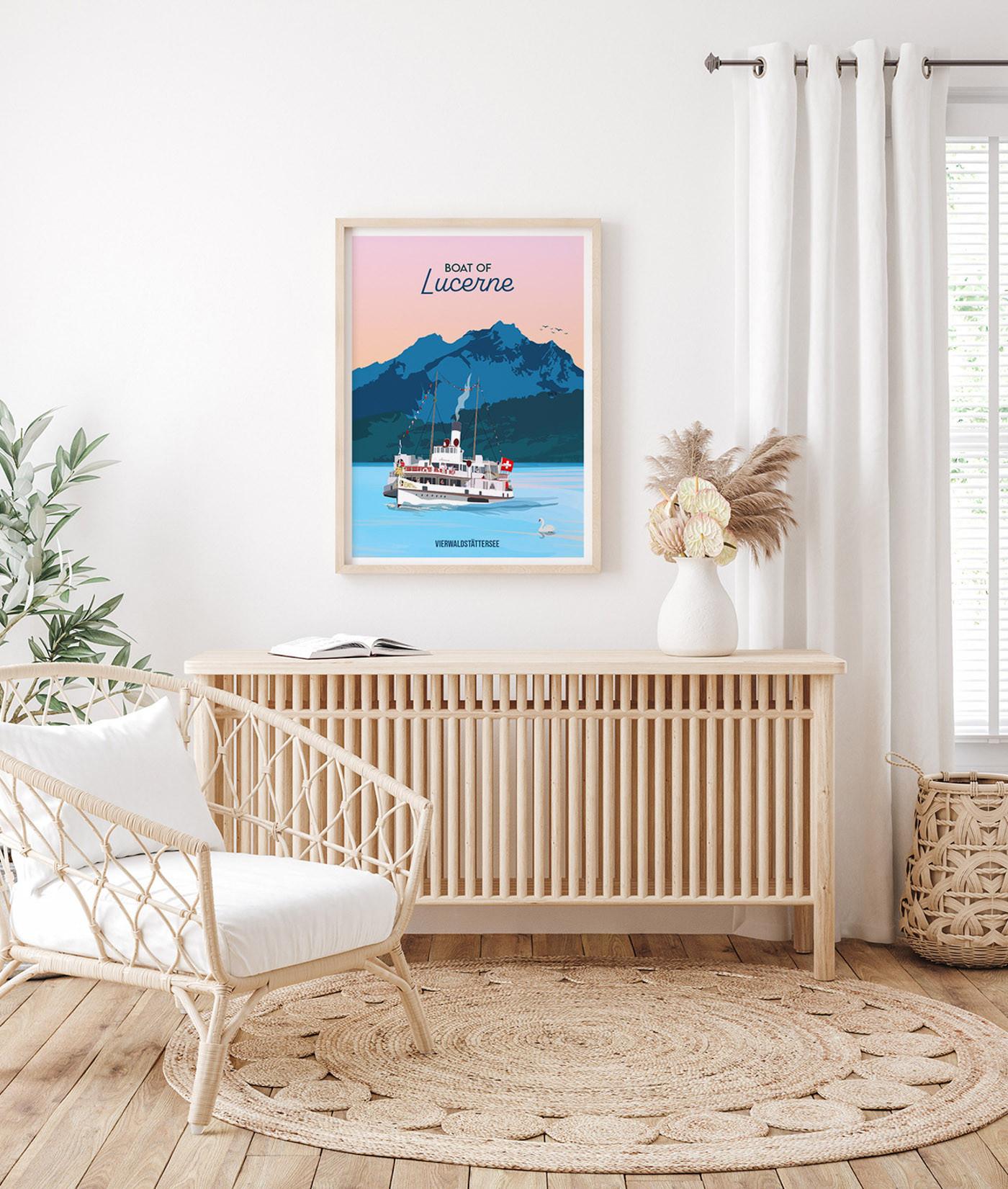 La-Jonx Boat of Lucerne - Poster  