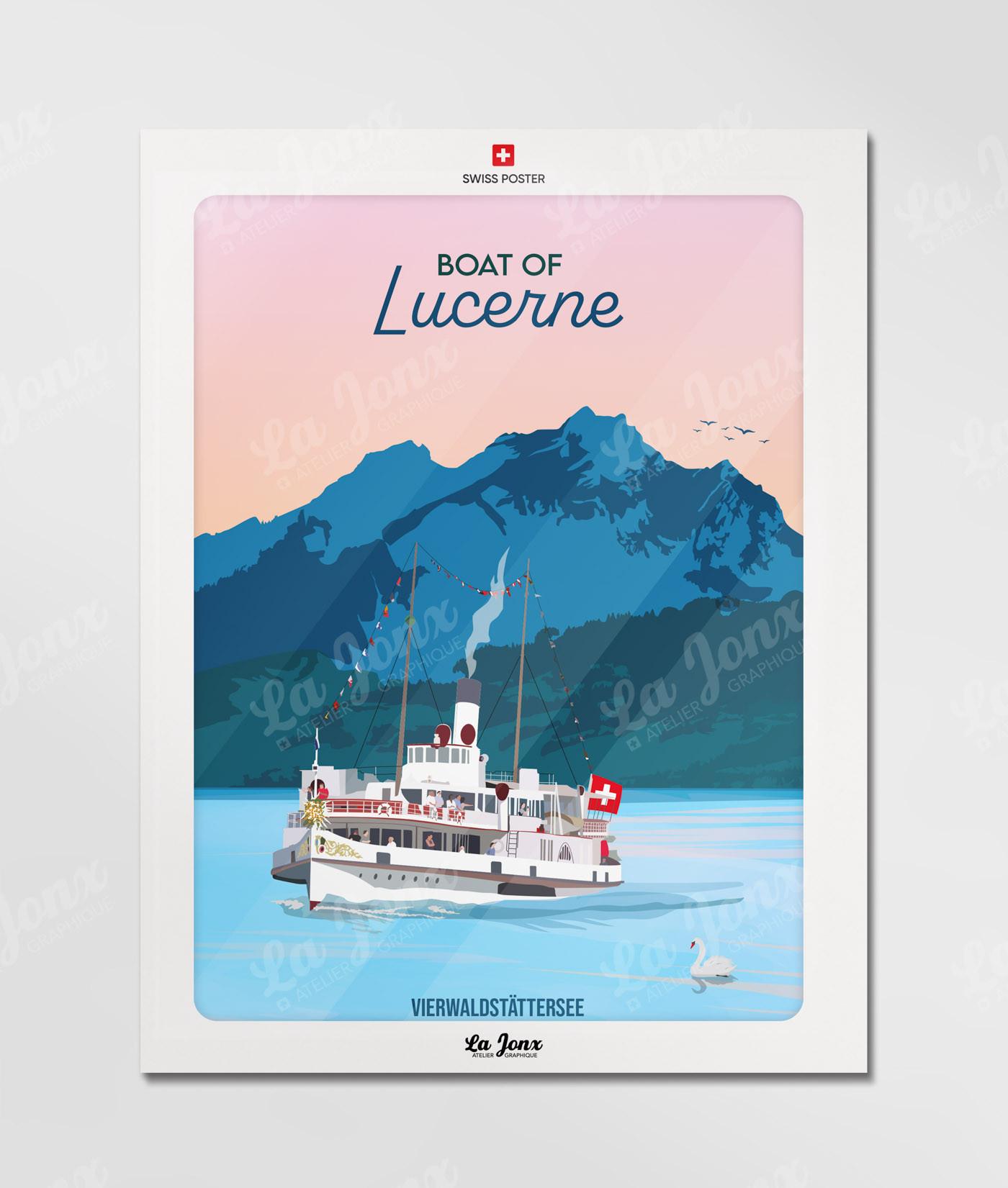 La-Jonx Boat of Lucerne - Poster  