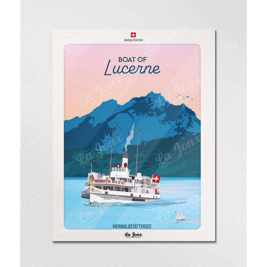 La-Jonx Affiche de Boat of Lucerne  