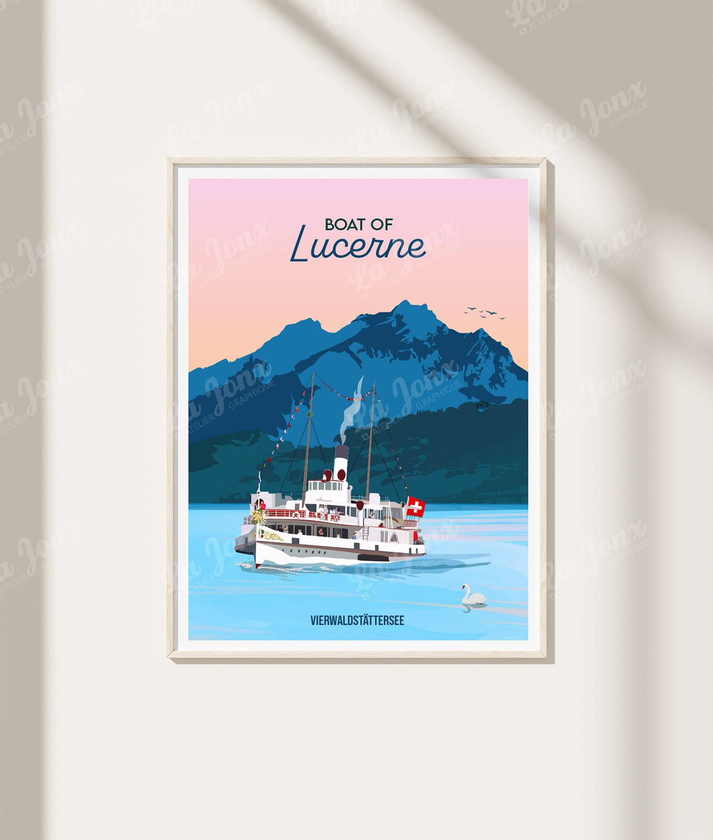 La-Jonx Boat of Lucerne - Poster  
