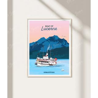 La-Jonx Boat of Lucerne - Poster  