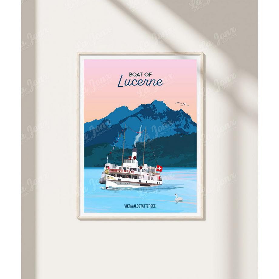 La-Jonx Affiche de Boat of Lucerne  