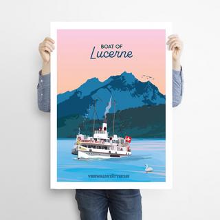 La-Jonx Boat of Lucerne - Poster  