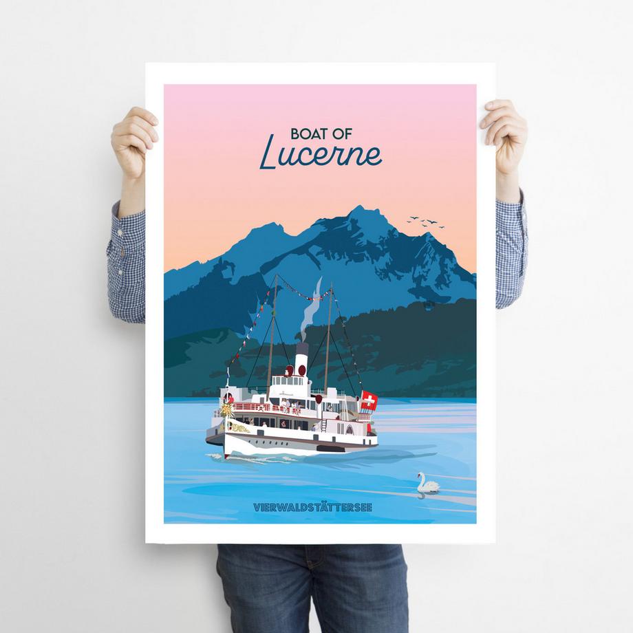 La-Jonx Affiche de Boat of Lucerne  