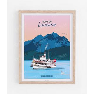 La-Jonx Boat of Lucerne - Poster  