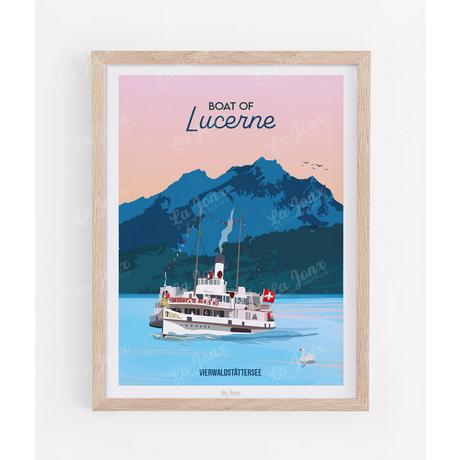 La-Jonx Boat of Lucerne - Poster  