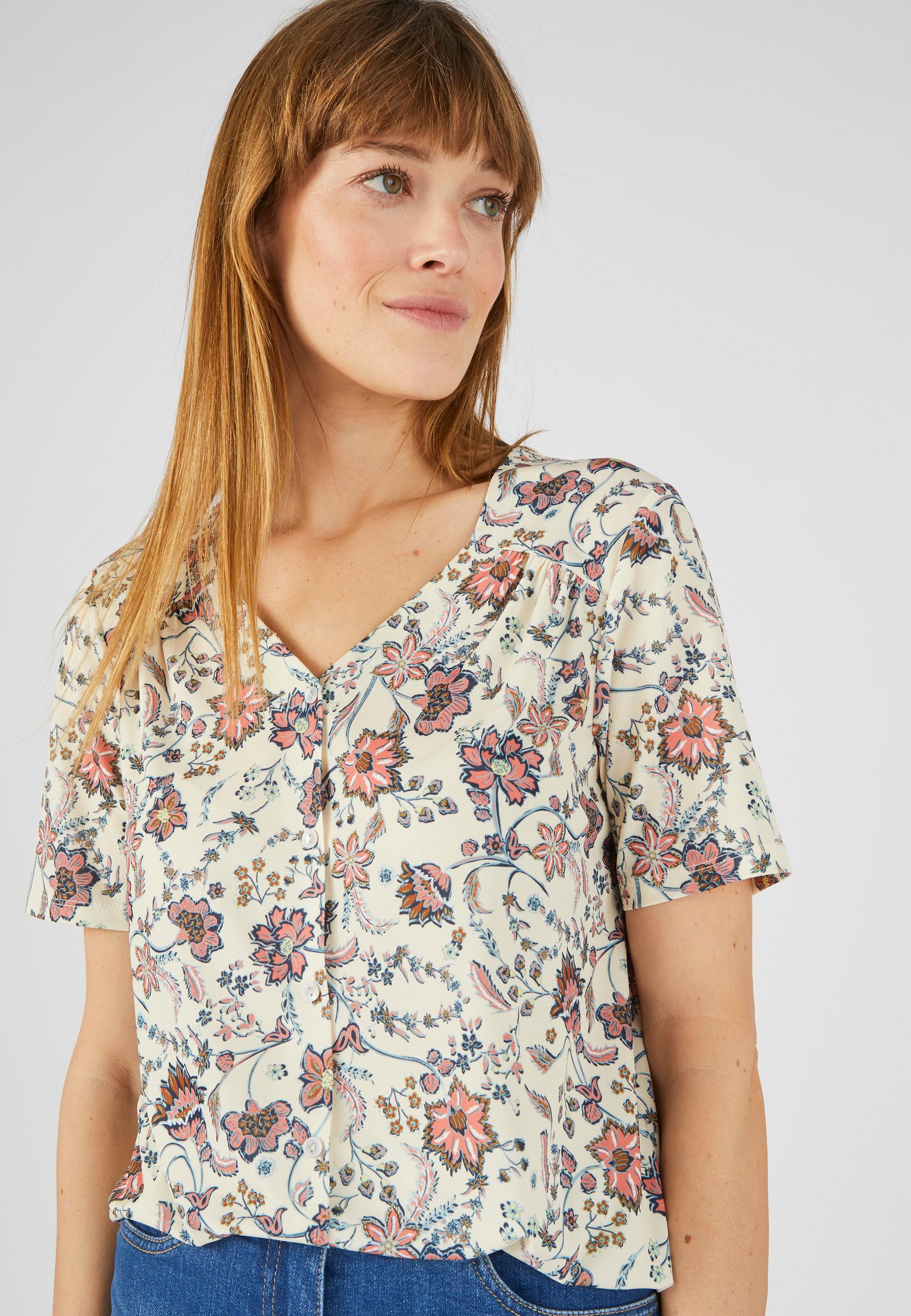 Image of Gemustertes T-shirt Damen Braun 50/52