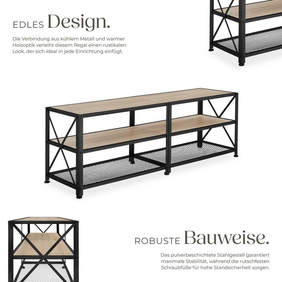 Tectake TV-Regal Indianapolis Industrial Style Holz und Stahl  