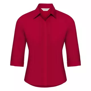 Russell Collection Popelin Bluse  Rot Bunt