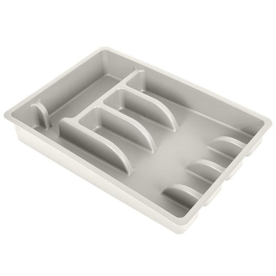 B2X  Boîte à couverts 5 compartiments en plastique gris pour tiroir de cuisine 