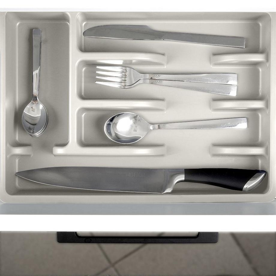 B2X  Boîte à couverts 5 compartiments en plastique gris pour tiroir de cuisine 