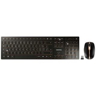 Cherry  DW 9100 Slim, Schweizerisches Layout, QWERTZ Tastatur, kabellose Tastatur- und Maus set -bronze 