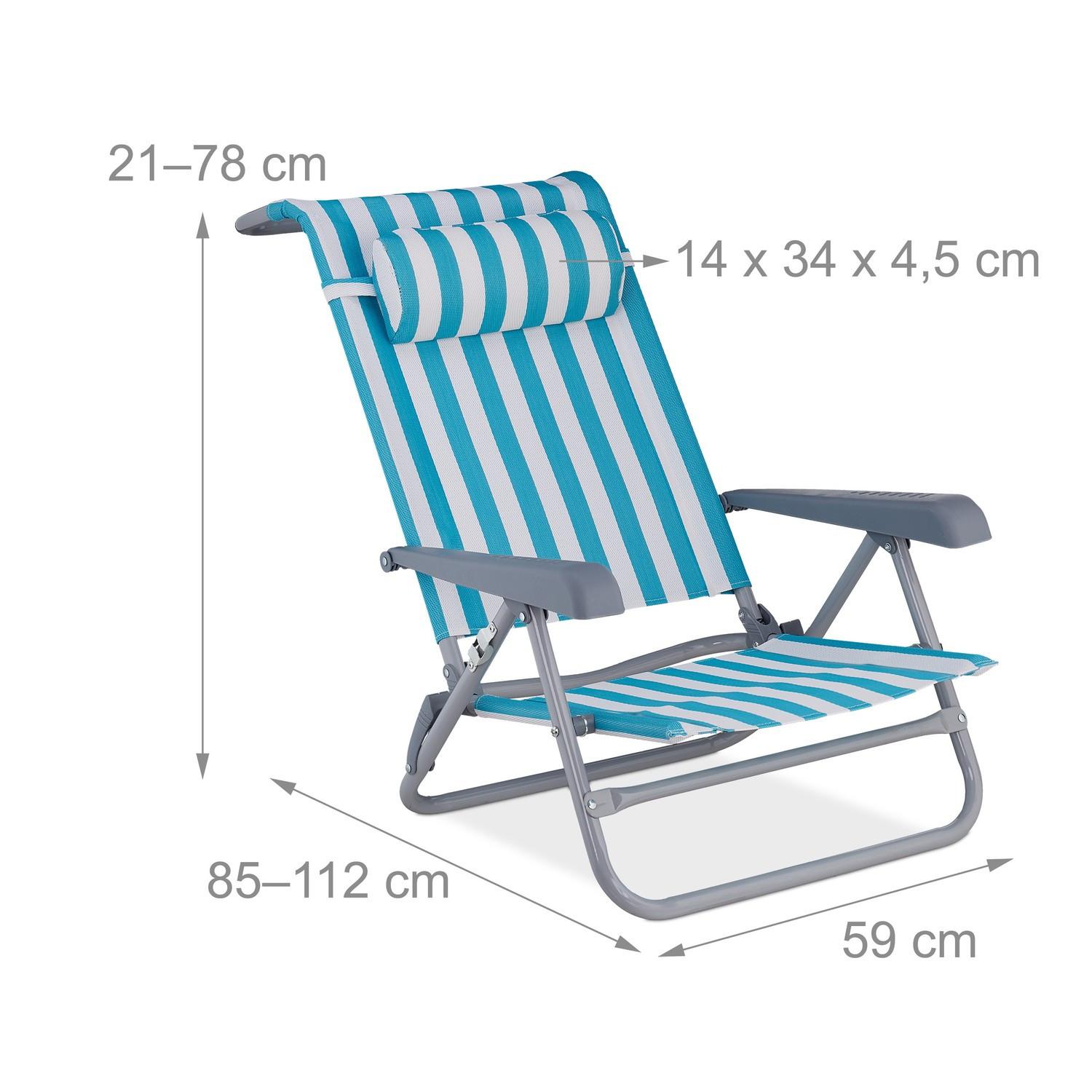 Northix Messingstuhl mit Nackenkissen - klappbar  