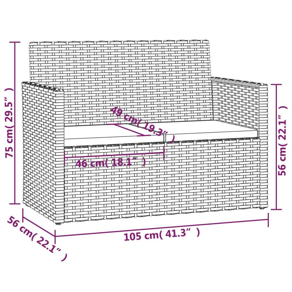 VidaXL Banc de jardin rotin synthétique  