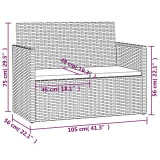 VidaXL Banc de jardin rotin synthétique  