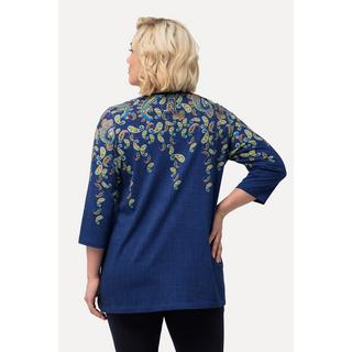 Ulla Popken  Longshirt, Bordürendruck, Rundhals, 3/4-Arm 