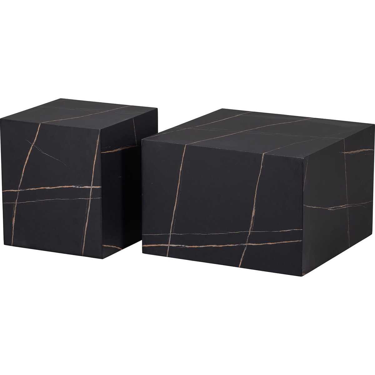 mutoni Table basse Benji aspect marbre noir  