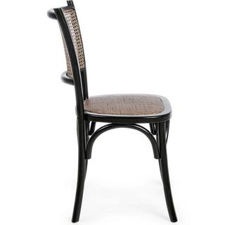 mutoni Chaise en bois Carrel Noir  