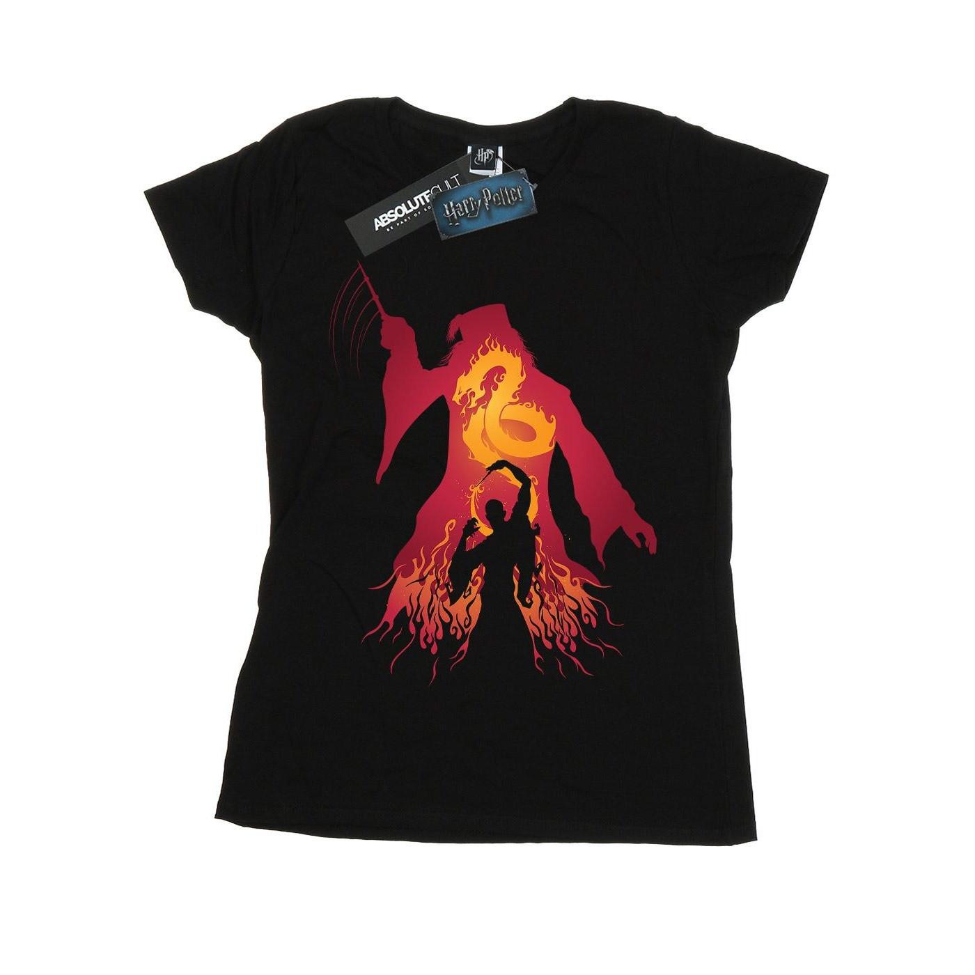 Image of Dumbledore Silhouette Tshirt Damen Schwarz XXL