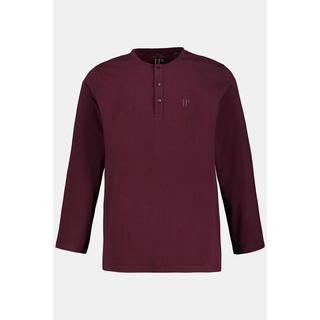 JP1880  T-shirt JP 1880 Henley Basic, manches longues et patte de boutonnage aubergine 