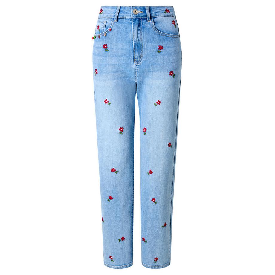Joe Browns Jeans Slim Fit Gamba Dritta con Ricamo Floreale  